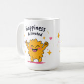 Glück aktiviert - Niedlich Doodle Joy Character Kaffeetasse (Vorderseite Links)