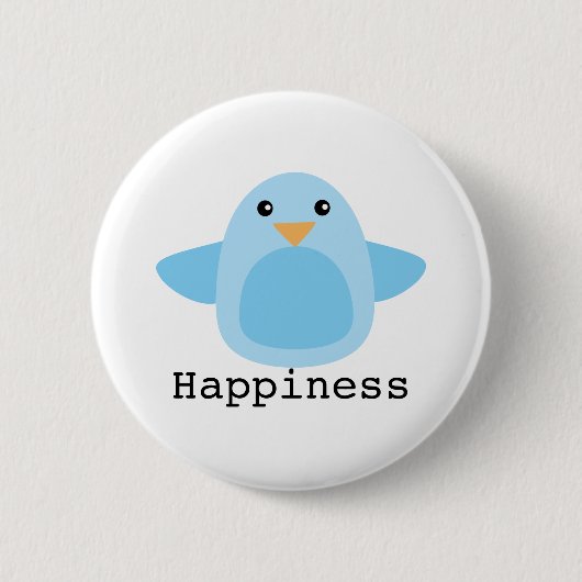 Glück als Bluebird Button (Vorderseite)