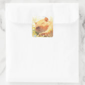 Glück als Capybara Quadratischer Aufkleber (Tasche)
