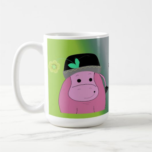Glück als Hippo - Hippopotamus Kaffeetasse (Links)