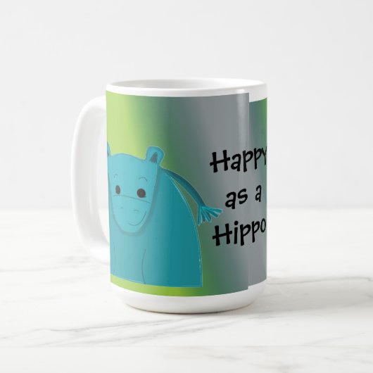 Glück als Hippo Kaffeetasse (Vorderseite Links)