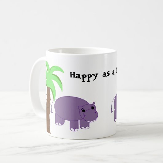 Glück als Hippo Kaffeetasse (Vorderseite Links)
