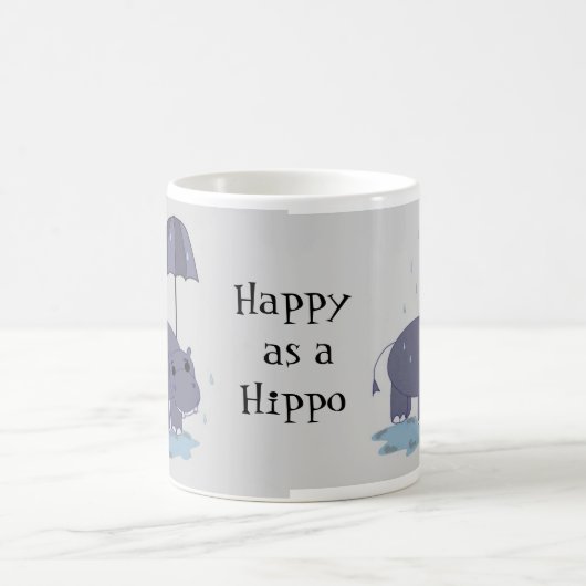 Glück als Hippo Kaffeetasse (Mittel)