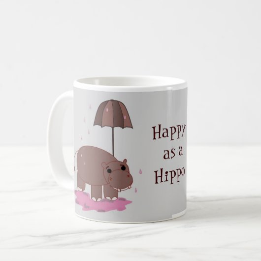 Glück als Hippo Kaffeetasse (Vorderseite Links)
