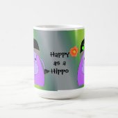 Glück als Hippo - Lila Hippopotamus Kaffeetasse (Mittel)