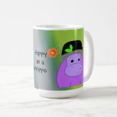 Glück als Hippo - Lila Hippopotamus Kaffeetasse (VorderseiteRechts)