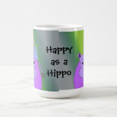 Glück als Hippo - Lila Hippopotamus Kaffeetasse (Mittel)