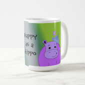 Glück als Hippo - Lila Hippopotamus Kaffeetasse (VorderseiteRechts)