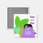 Glück als Hippo Magnet (Vorderseite/Rückseite)