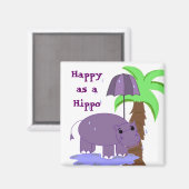 Glück als Hippo Magnet (Vorderseite/Rückseite)