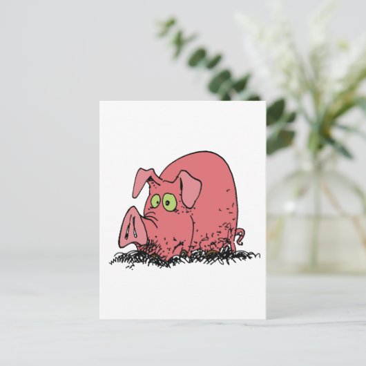Glück als Schwein im Schlamm Postkarte (Stehend Vorderseite)