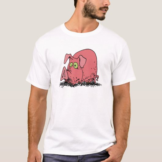 Glück als Schwein im Schlamm T-Shirt (Vorderseite)
