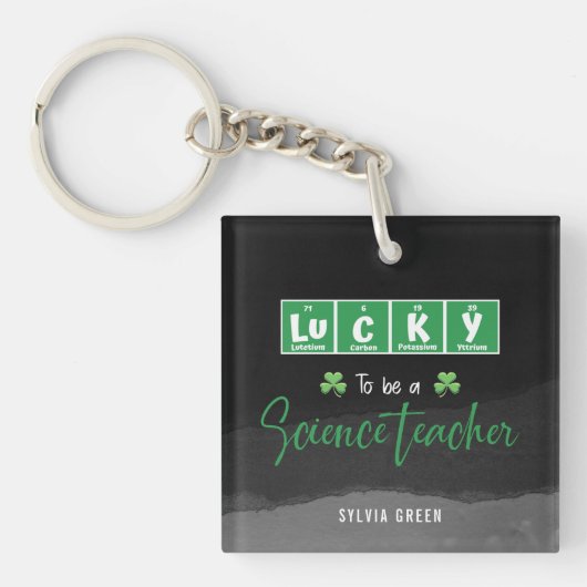 Glück als Wissenschaftlehrer - Custom St Patrick Schlüsselanhänger (Vorderseite)