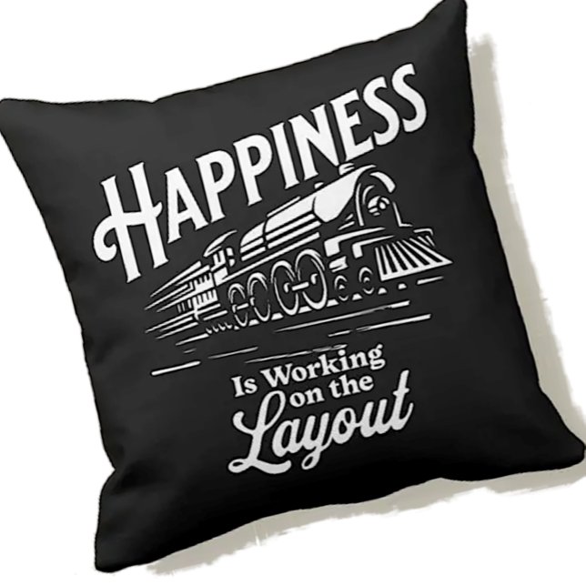 Glück arbeitet am Layout, Dampfzug Kissen (Von Creator hochgeladen)