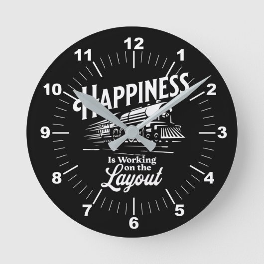 Glück arbeitet am Layout, Dampfzug Runde Wanduhr (Vorderseite)