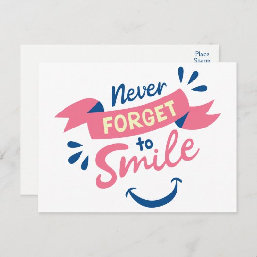 Glück Attitude lächelt Hallo, denken Sie an Sie Postkarte (Vorne/Hinten)