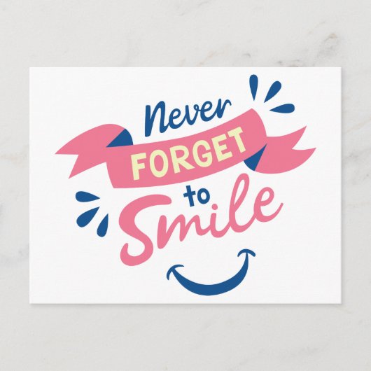 Glück Attitude lächelt Hallo, denken Sie an Sie Postkarte (Vorderseite)