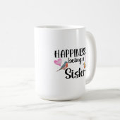 Glück bedeutet, eine Schwester zu sein, große Schw Kaffeetasse (VorderseiteRechts)