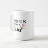 Glück bedeutet, eine Schwester zu sein, große Schw Kaffeetasse (Vorderseite Links)