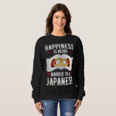 Glück bedeutet, mit einer japanischen Mädchenfrau Sweatshirt (Vorne ganz)