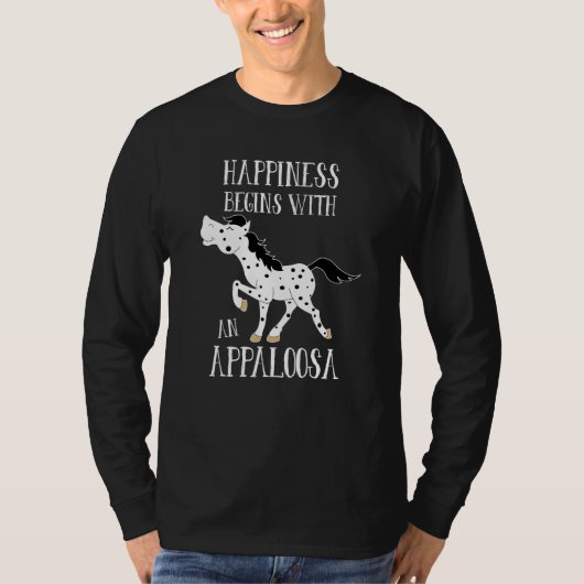 Glück beginnt mit Appaloosa-Leopard-Fleck-Pferd T-Shirt (Vorderseite)