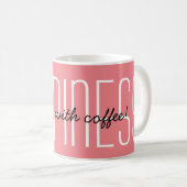 Glück beginnt mit Kaffee oder fügen Sie Ihren Text Kaffeetasse (VorderseiteRechts)