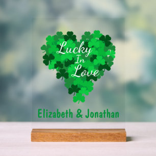 Glück bei Liebe Hochzeit Acrylschild
