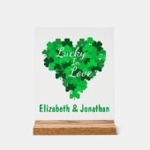 Glück bei Liebe Hochzeit Acrylschild (Vorderseite)