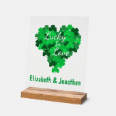 Glück bei Liebe Hochzeit Acrylschild (Winkel)