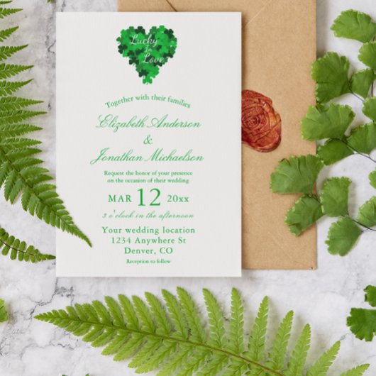 Glück bei Liebe Hochzeit Einladung