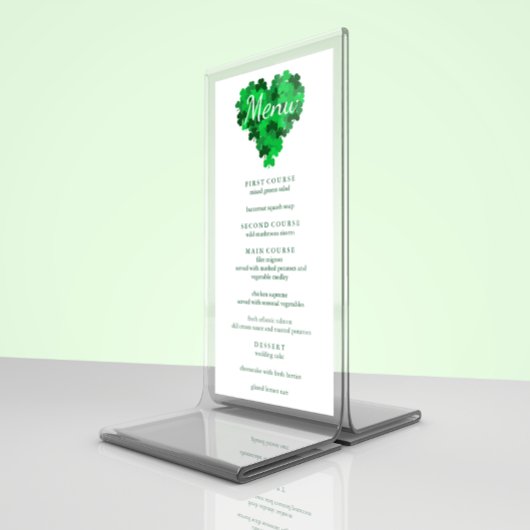 Glück bei Liebe Hochzeit Menükarte
