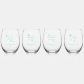 Glück bei Liebe Hochzeit Weinglas Ohne Stiel (Vorderseite)