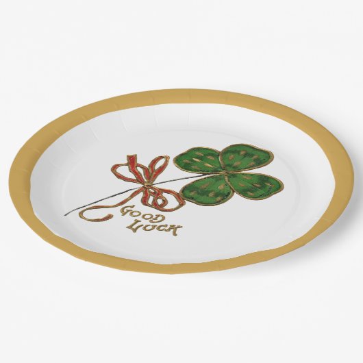 Glück beim Irish St. Patrick's Paper Plate Pappteller (Schrägansicht)