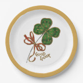 Glück beim Irish St. Patrick's Paper Plate Pappteller (Vorderseite)