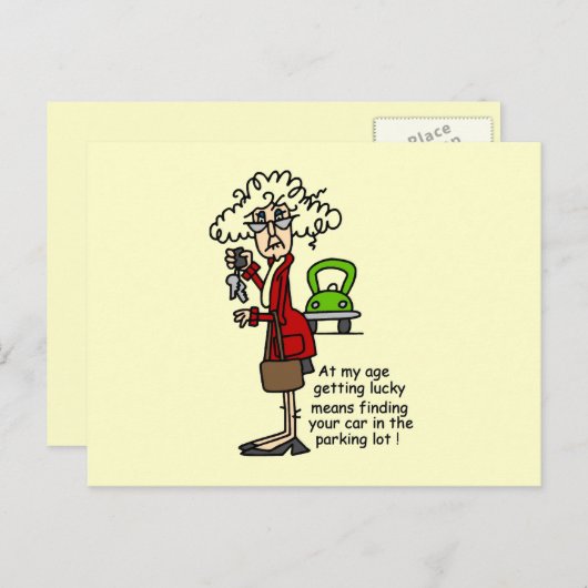 Glück beim Spaß Postkarte (Vorne/Hinten)