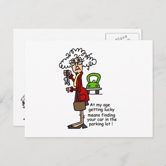 Glück beim Spaß Postkarte (Vorne/Hinten)