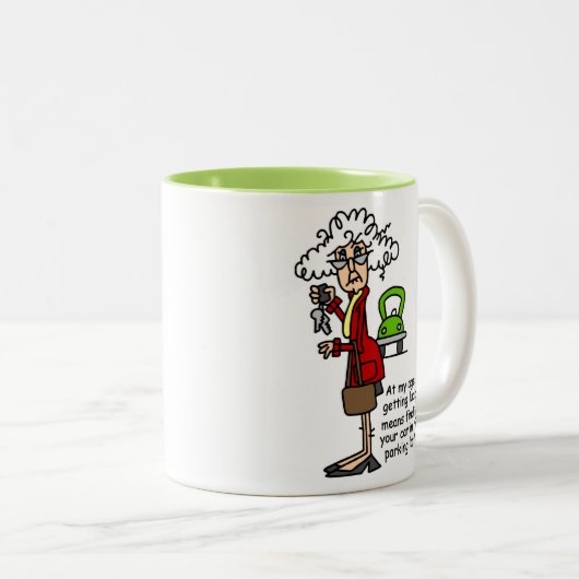 Glück beim Spaß Zweifarbige Tasse (VorderseiteRechts)