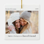 Glück. Bestfriend Gift Foto Keepake Keramikornament (Rückseite)