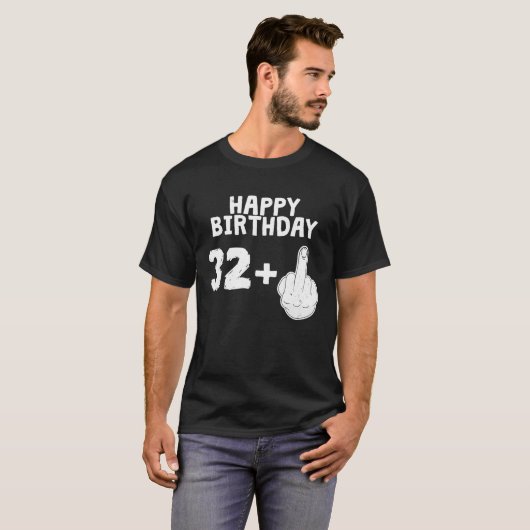 GLÜCK BIRTHDAY + Middle Finger T Cool 33. T-Shirt (Vorne ganz)