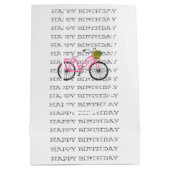 GLÜCK BIRTHDAY Preppy Pink Bicycle Summer Fun Mittlere Geschenktüte (Rückseite)