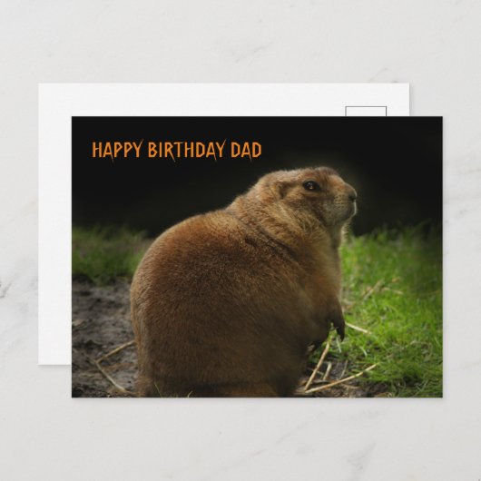 GLÜCK BIRTHDAY VATER Woodchuck Groundhog Picture Postkarte (Vorne/Hinten)