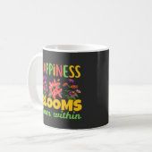 Glück blüht aus innerem Glück Frühling Kaffeetasse (Vorderseite Links)