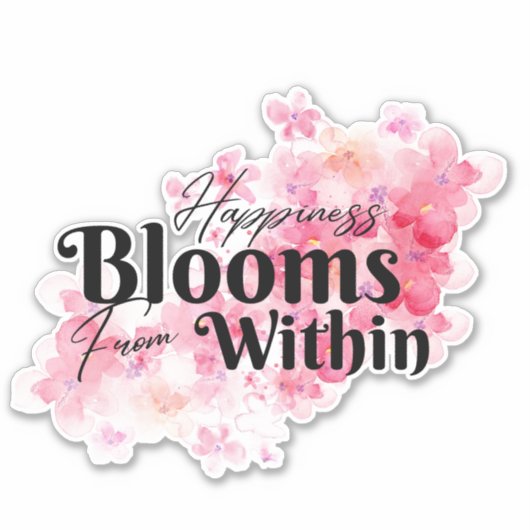 Glück blüht von innen aufkleber (Vorderseite)