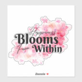 Glück blüht von innen aufkleber (Blatt)