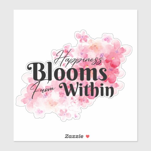 Glück blüht von innen aufkleber (Blatt)