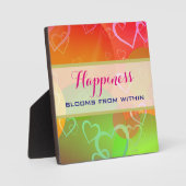 Glück blüht von innen - farbenfrohe Herzen Fotoplatte (Vorderseite)