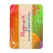 Glück blüht von innen - farbenfrohe Herzen Magnet (Vertikal)