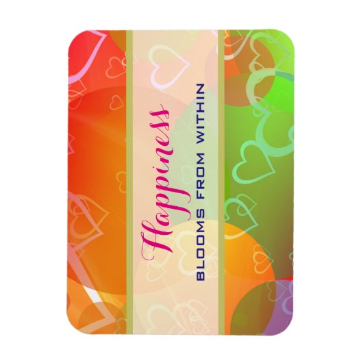 Glück blüht von innen - farbenfrohe Herzen Magnet (Vertikal)