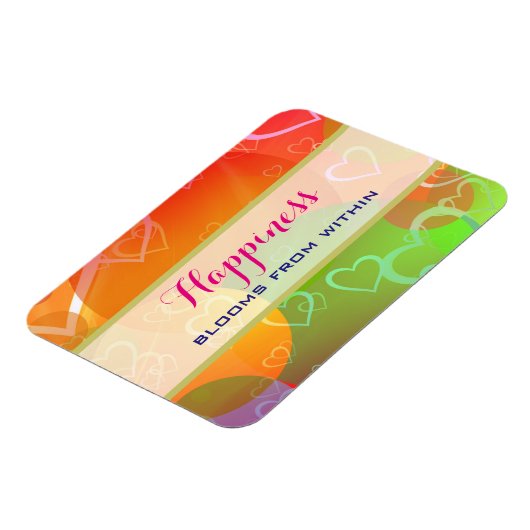 Glück blüht von innen - farbenfrohe Herzen Magnet (Linke Seite)