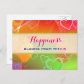 Glück blüht von innen - farbenfrohe Kreise Postkarte (Vorne/Hinten)
